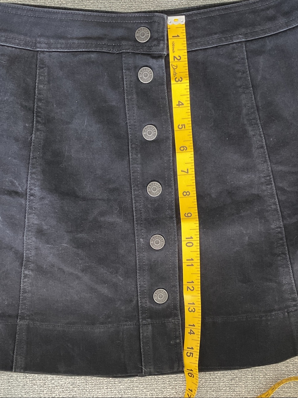 Madewell Black Button-Front Mini Skirt | 10 - Picture 8 of 11